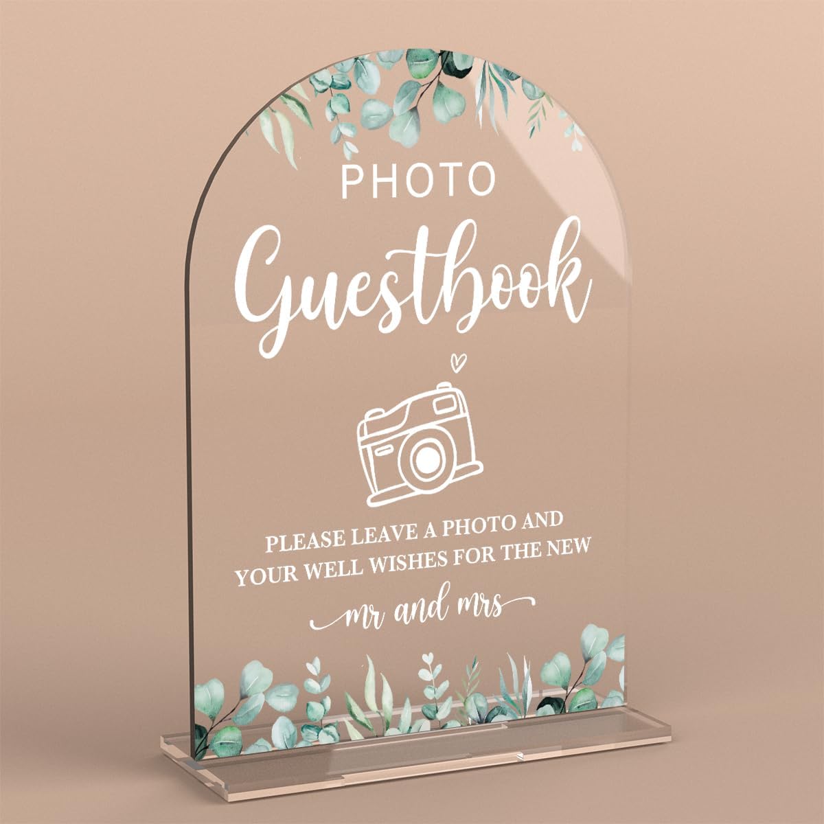 Acrylic Wedding Sign Photo Guestbook Signs for Ceremony Modern Calligraphy Arch Acrylic Table Top