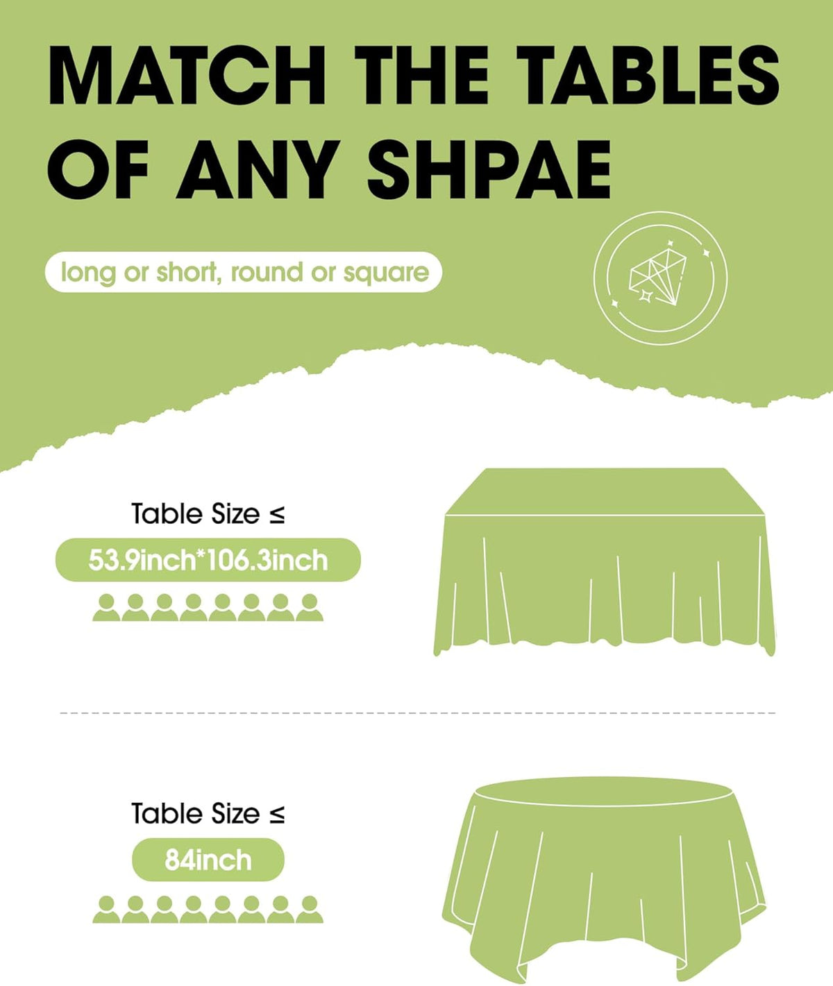Pureegg Plastic Table Cloth Disposable 10 Pack, 84'' Round Table Cloths, Party, Picnic, Wedding