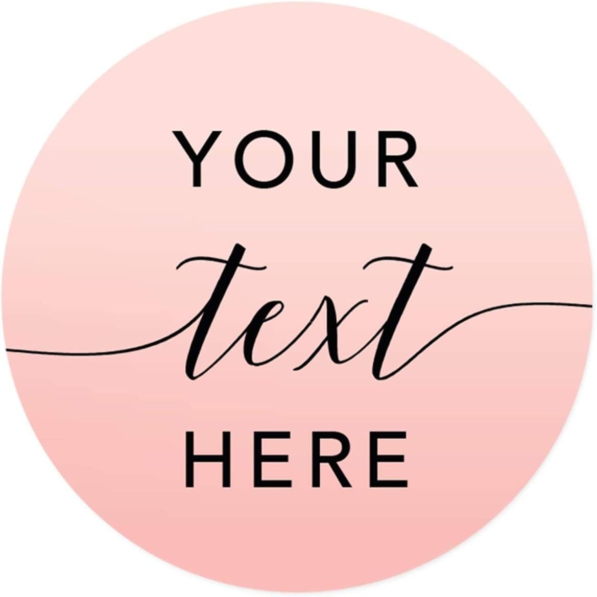 Andaz Press Personalized Blush Pink Rose Elegant Party Collection, Round Circle Label Stickers