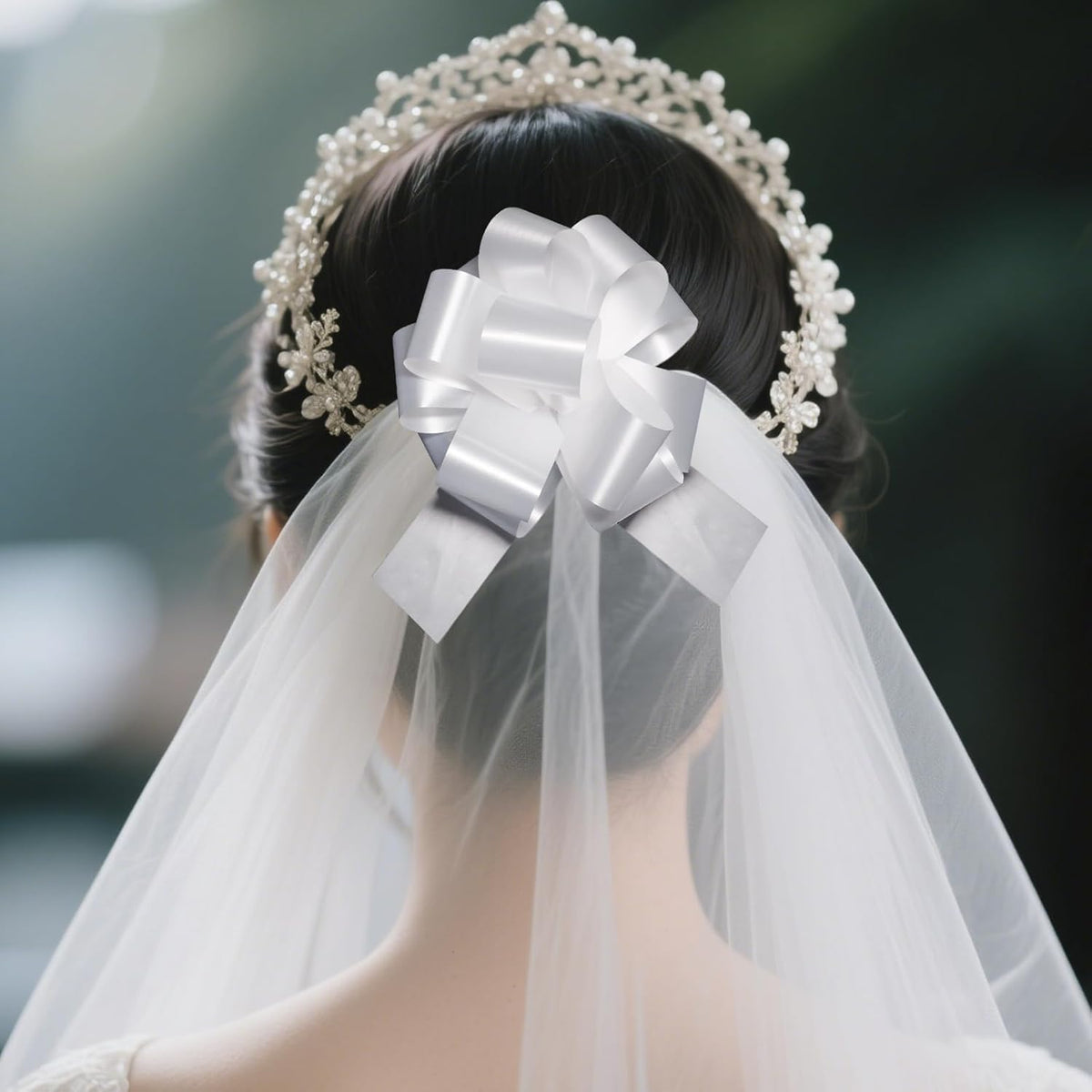 12 PCS 6 Inch White Pull Bows - Perfect for Gift Wrapping, Wedding Decor, Car Bows, Birthday