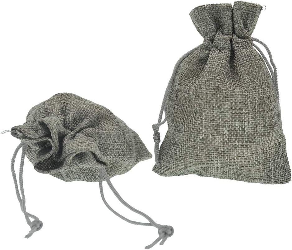20pcs Burlap Bags 5x7 Inch, Linen Drawstring Gift Bags, Wedding Party Christmas Favor Bags Jewelry