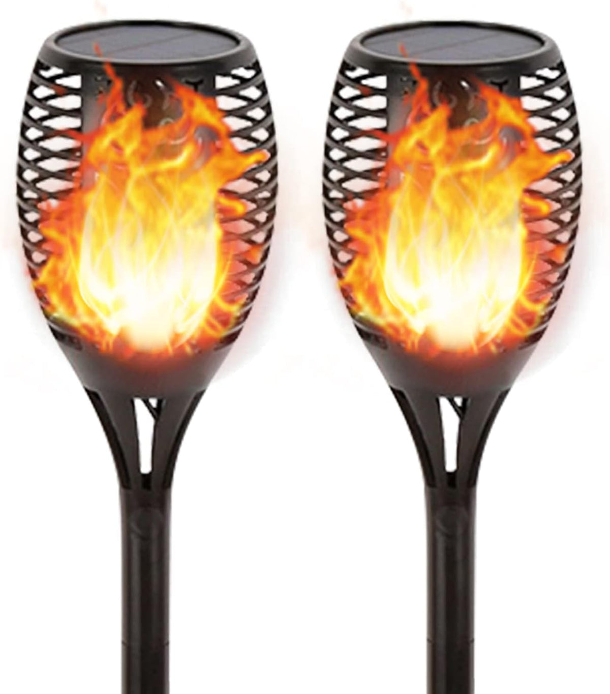 Solar Tiki Torch 43" (Super Large Size) with Flickering Flame, 99 LED Outdoor Waterproof Solar