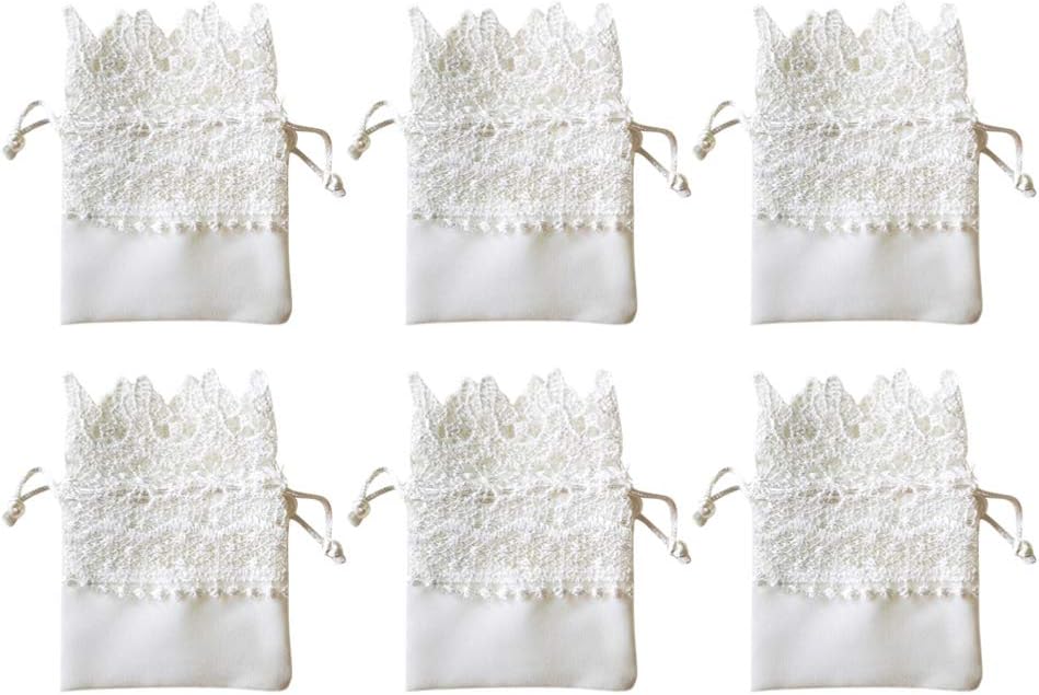 10pcs Organza Burlap Bags Lace Organza Drawstring Bags for Wedding Party Favors Supplies Bridal