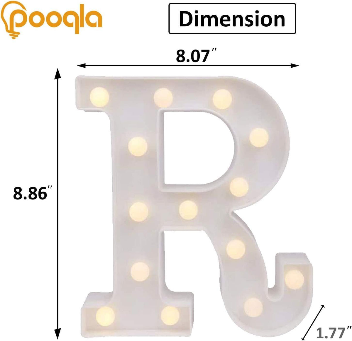 Pooqla LED Marquee Letter Lights, Warm White and Cool White Decorative Lighted Letters, Light Up