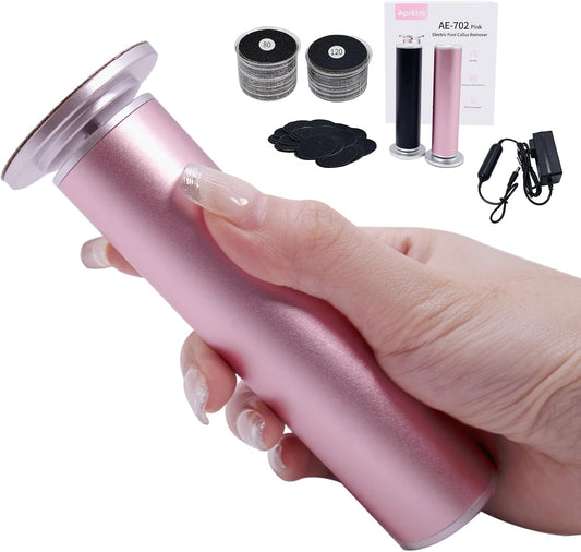 4.8IN Longer Electric Foot Callus Remover with 80pcs Sandpaper Discs, Professional Aluminum Callus