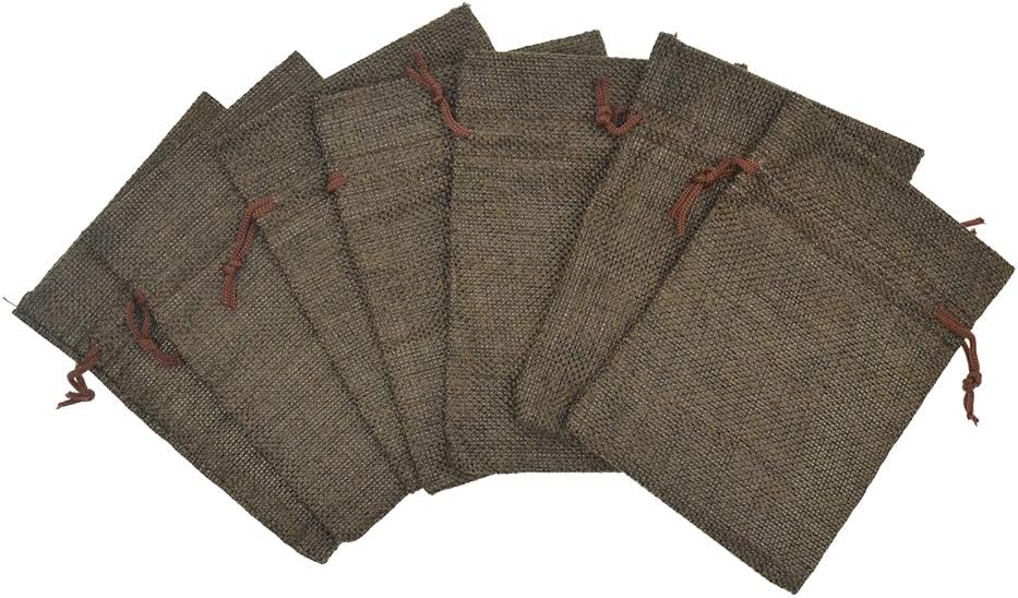 20pcs Burlap Drawstring Gift Bags, 2.7 x 3.5 inch Jute Linen Sacks Jewelry Pouches for Christmas