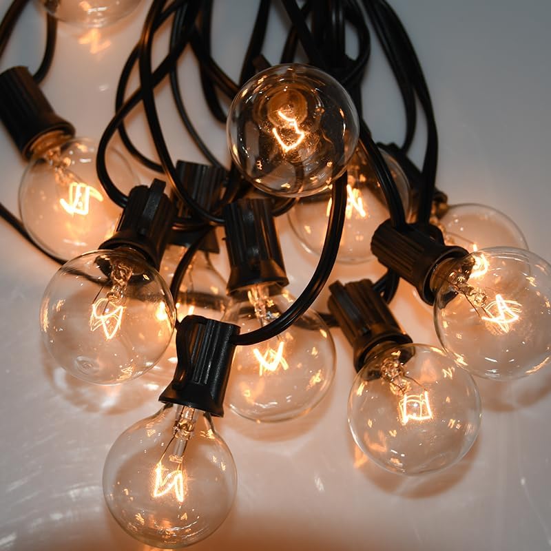 SUNSGNE 100Ft Patio String Lights Waterproof G40 Outdoor String Lights with 105 Clear Edison Bulbs