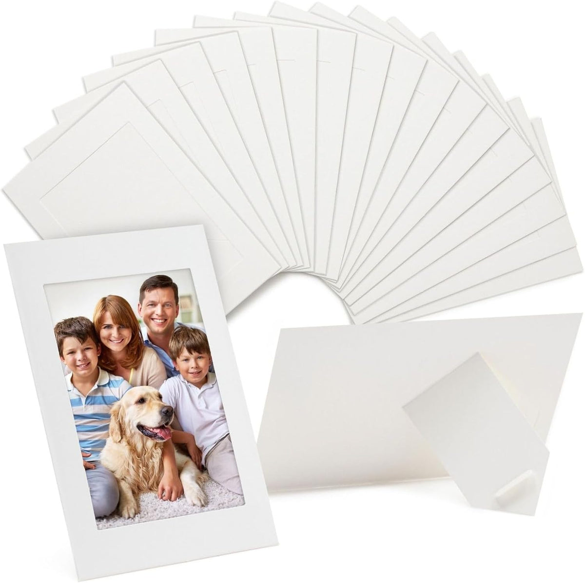 Juvale Picture Frames - 4x6 White Cardboard 50 Pack, Easel Back Tabletop - Paper Picture Frames for