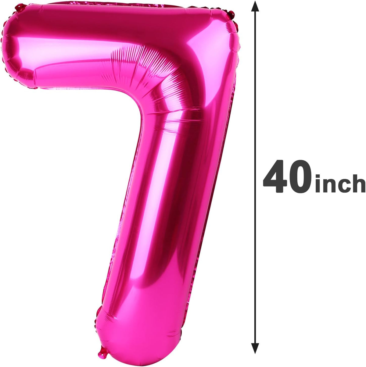 Hot Pink Number 7 Birthday Balloon 40 Inch, Digital Balloons for 7 17 27 70 77 Party Celebration