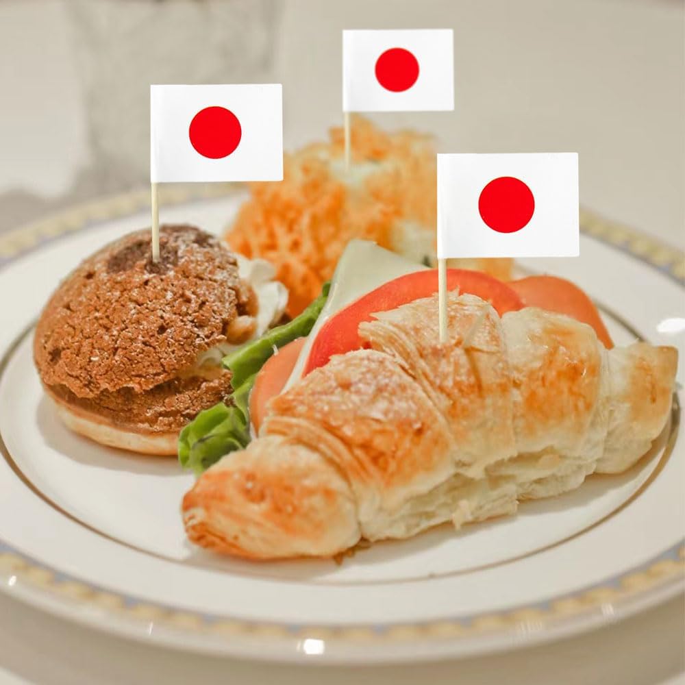 Japan Flag Japanese Flag, Small Mini Japan Toothpick Flags for Food, Cupcakes, Cocktails