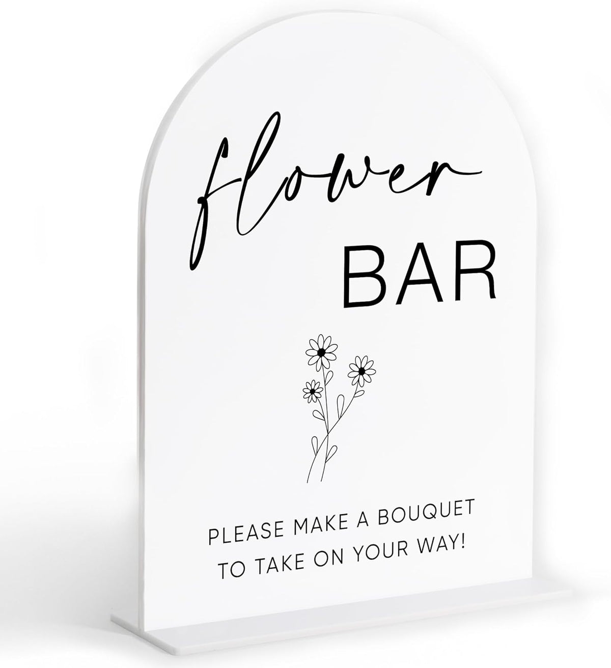 Flower Bar Sign, White Arch Acrylic Wedding Sign, Flower Bar Supplies, Wedding Reception