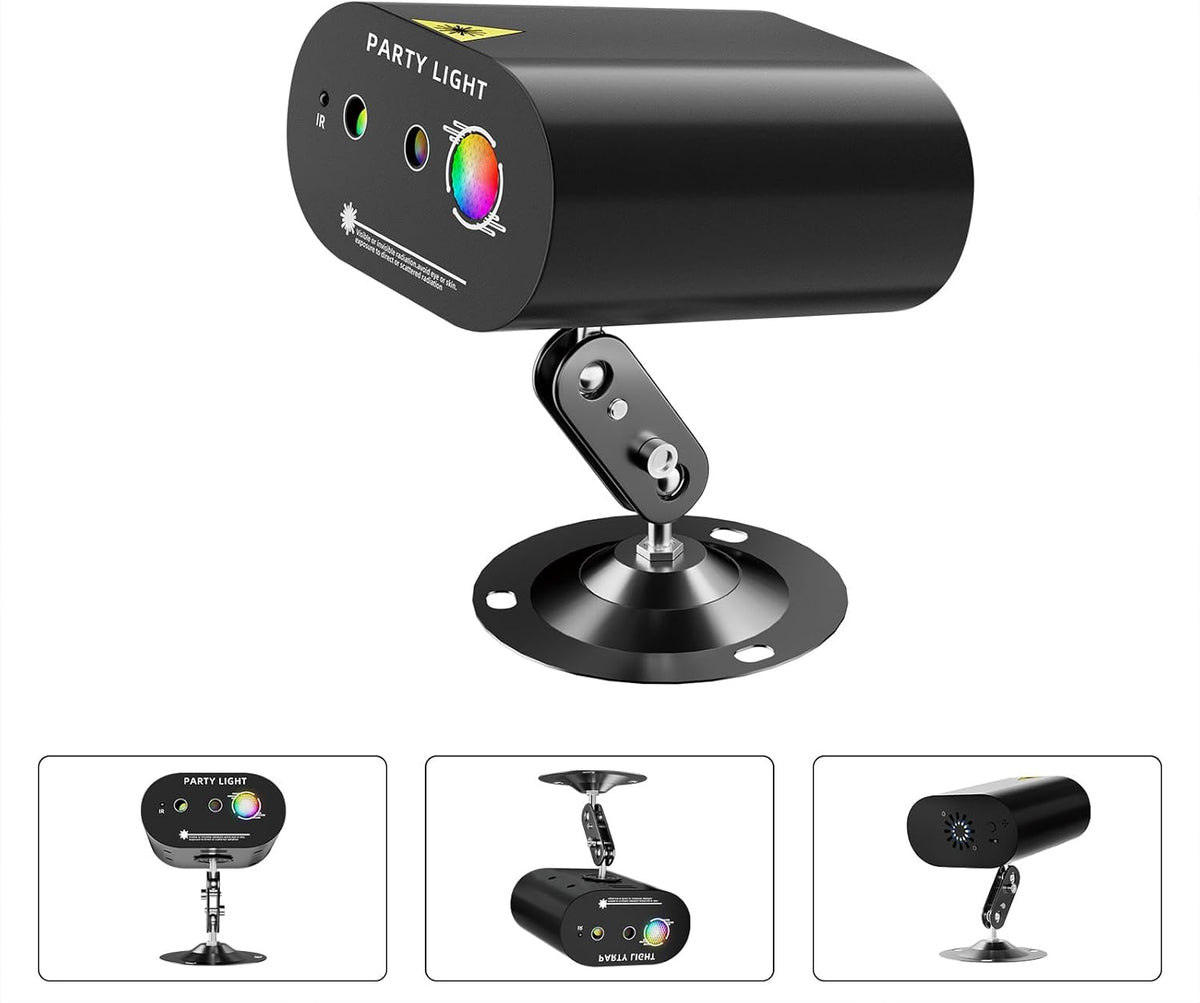 DJ Disco Ball Party Lights with Sound-Activated Remote, Durable ABS RGB LED Strobe Stage Lighting