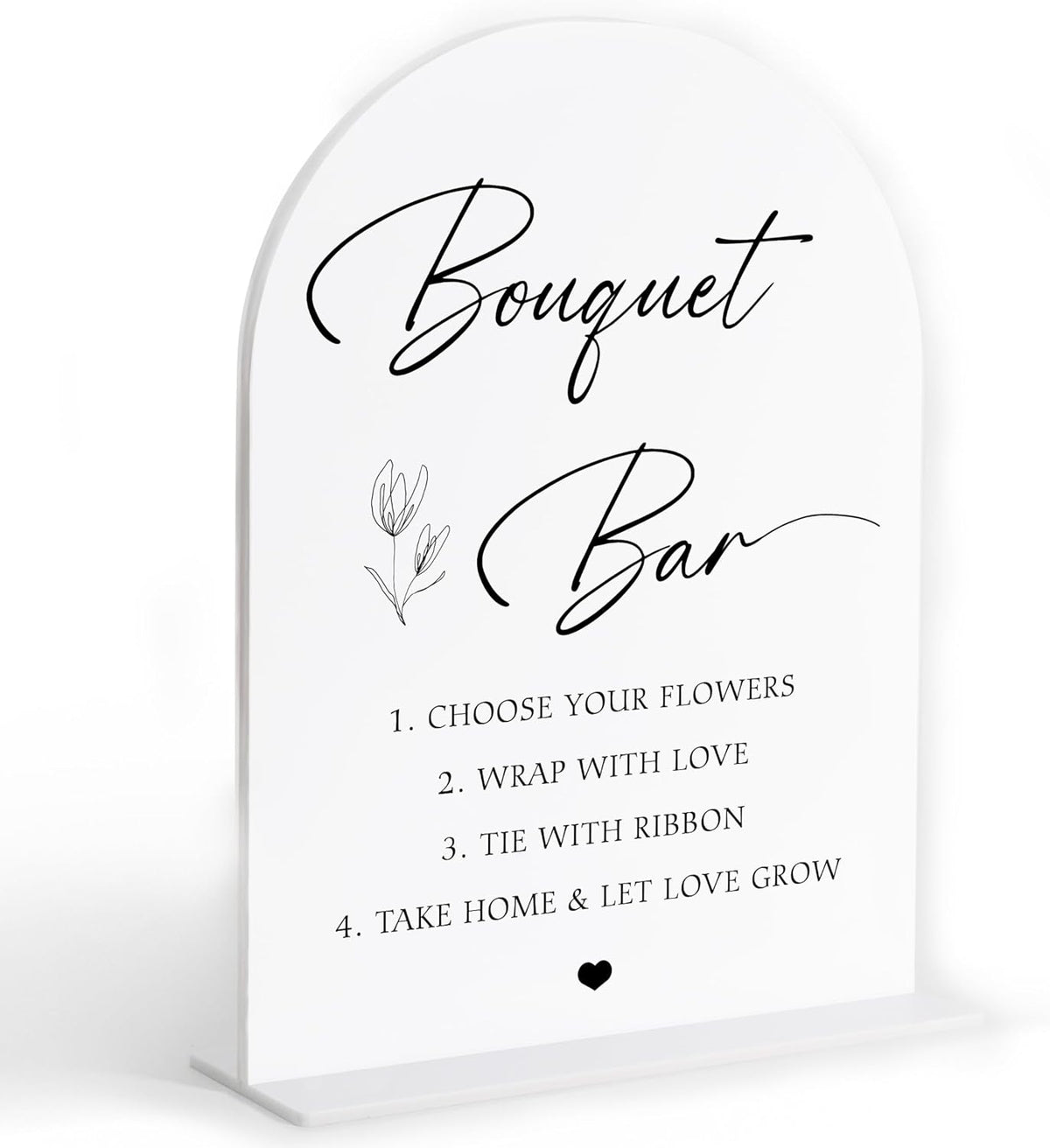 Bouquet bar Sign, White Arch Acrylic Wedding Sign, Flower Bar Supplies, Wedding Reception