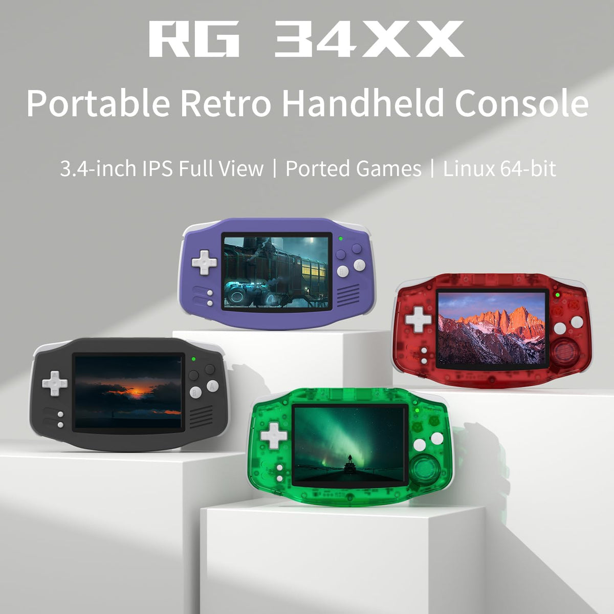 RG34XX Retro Handheld Game Consoles RG34XX Classic Retro Gaming Console 32+64G Card Preloaded Games