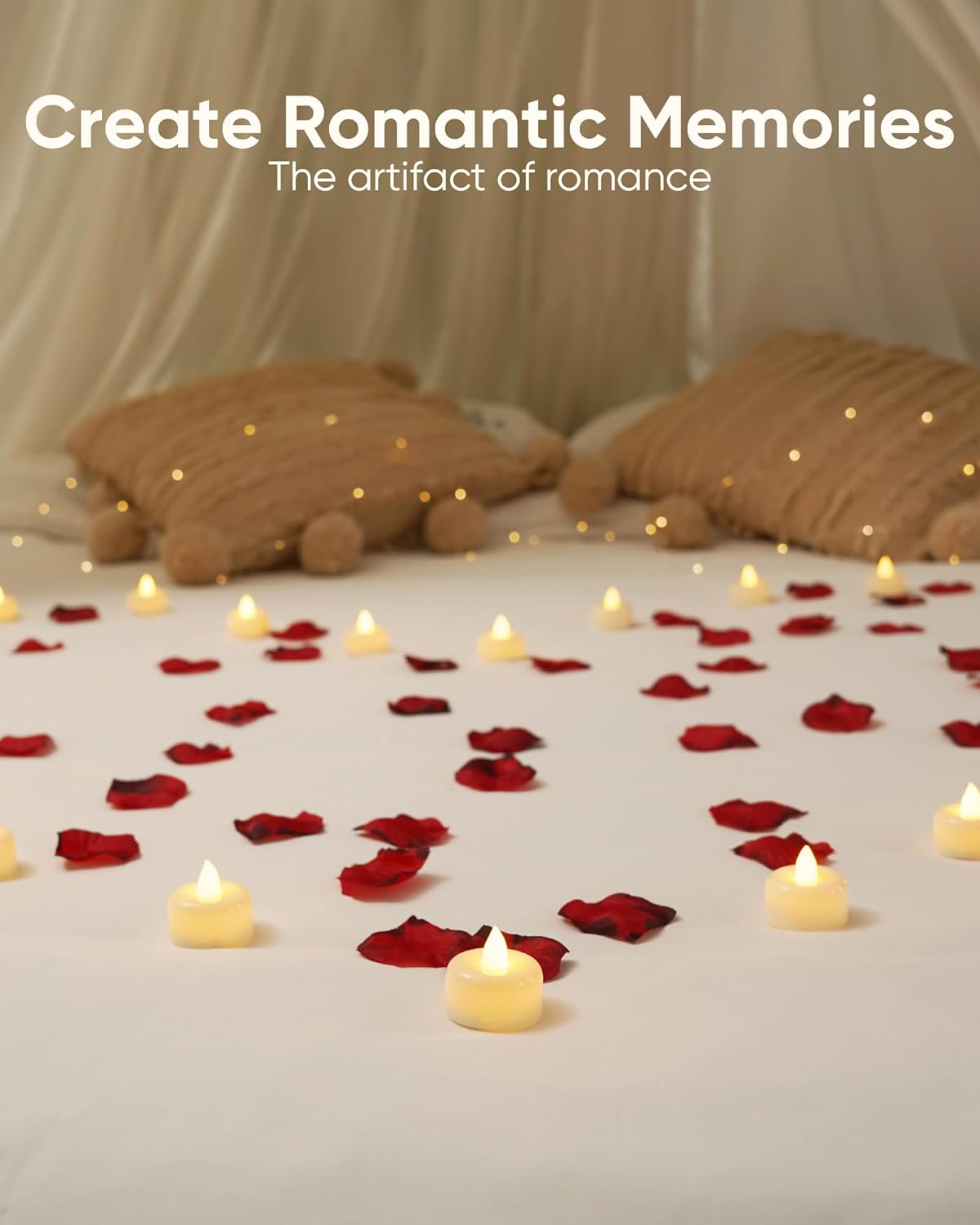 Amagic 100Pack Flameless LED Tea Lights Candles Battery Operated, Electric Fake Tealight Candles