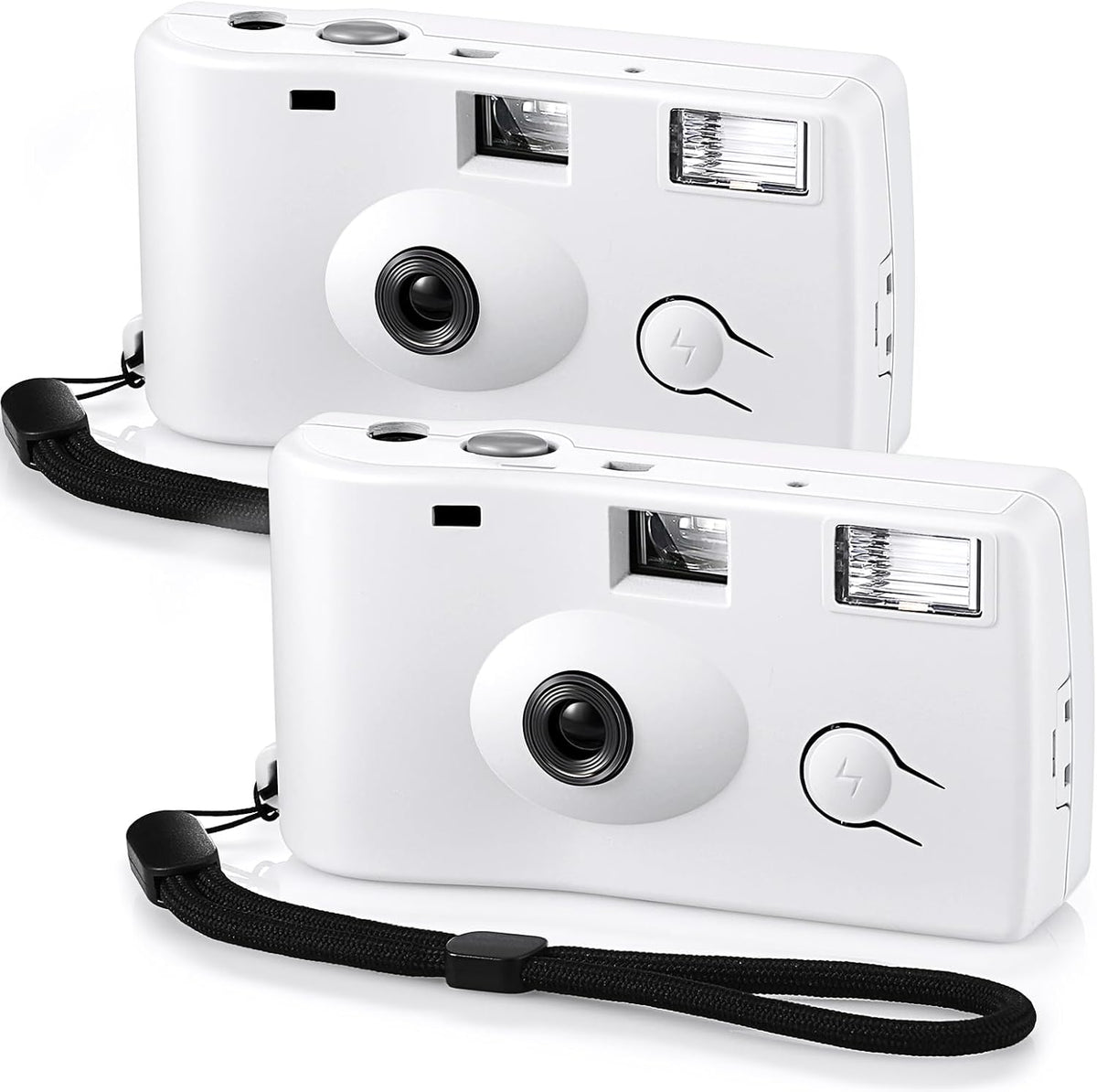 Treela 2 Pcs White Disposable Camera for Wedding Flash Film Camera 35mm 200ISO 17 Film Single Use