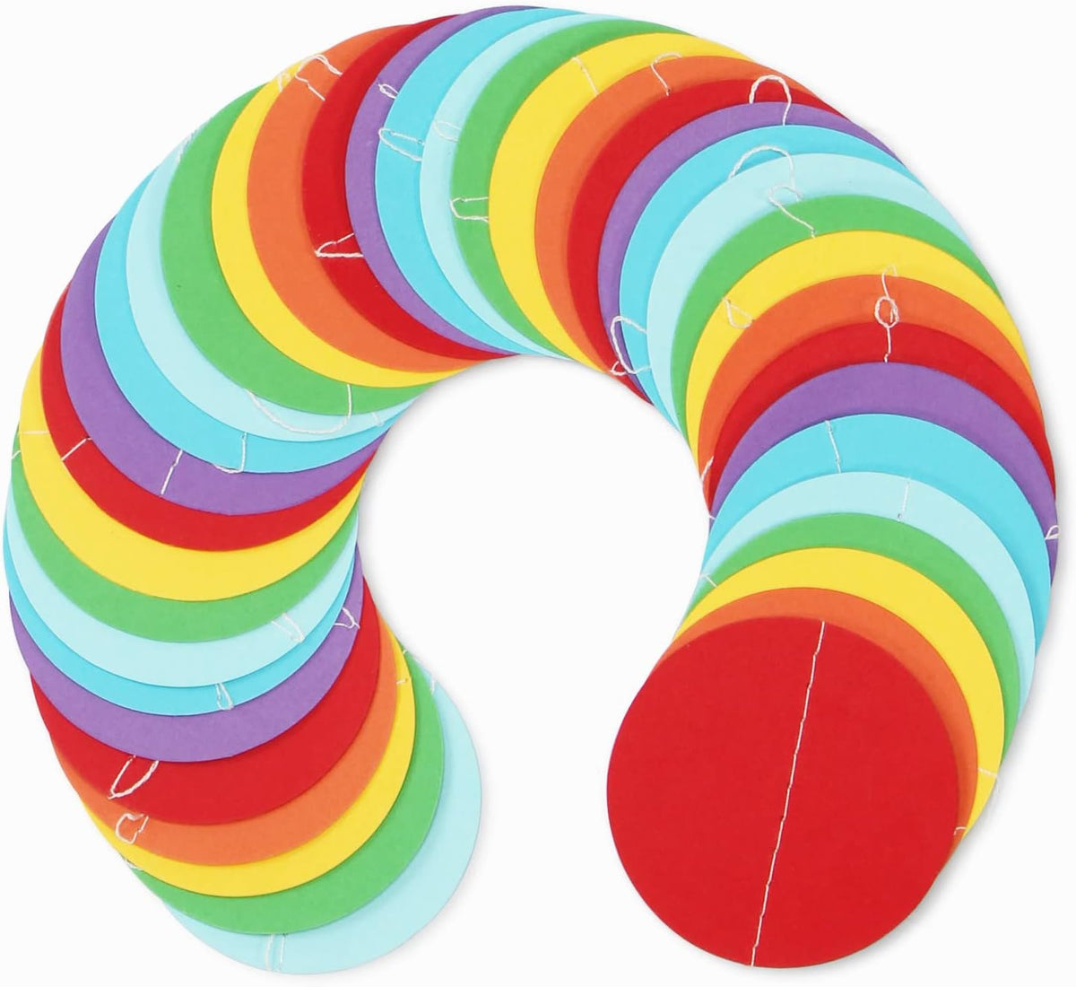 Rainbow Party-Decorations Paper-Garland Streamers Banner - 52Ft Colorful Theme Boy Girl Kids