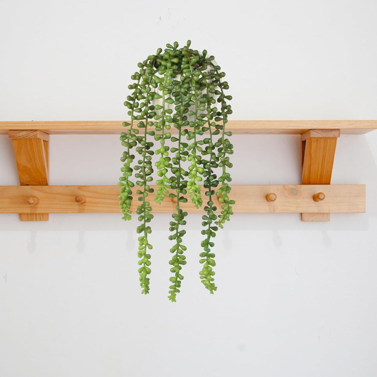 Succulents Plants Artificial, Small String of Pearls with Ceramic Pot Artificial Faux String of