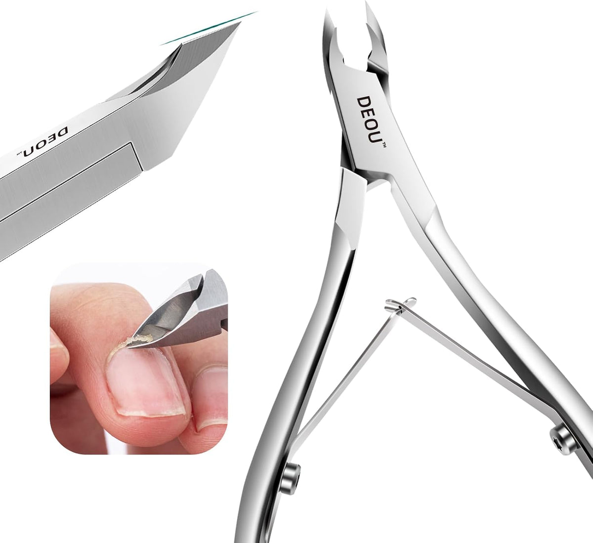 DEOU professional cuticle scissors, salon manicure tools, stainless steel eyelash trimmer