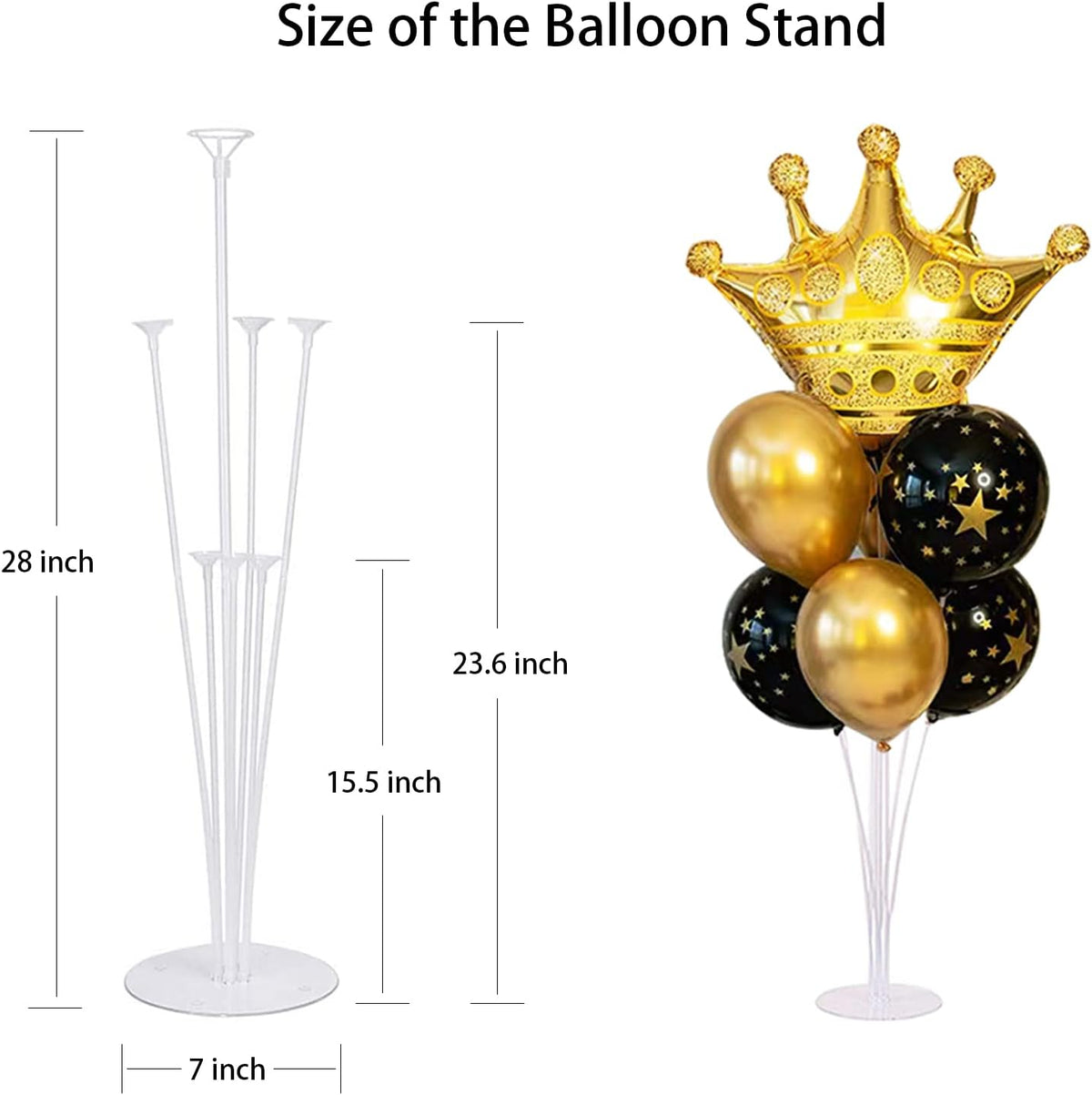 4 Sets of Table Balloon Stand Kit, 1 Roll of Glue and 5 Flower Clips for Birthday, Celebration and