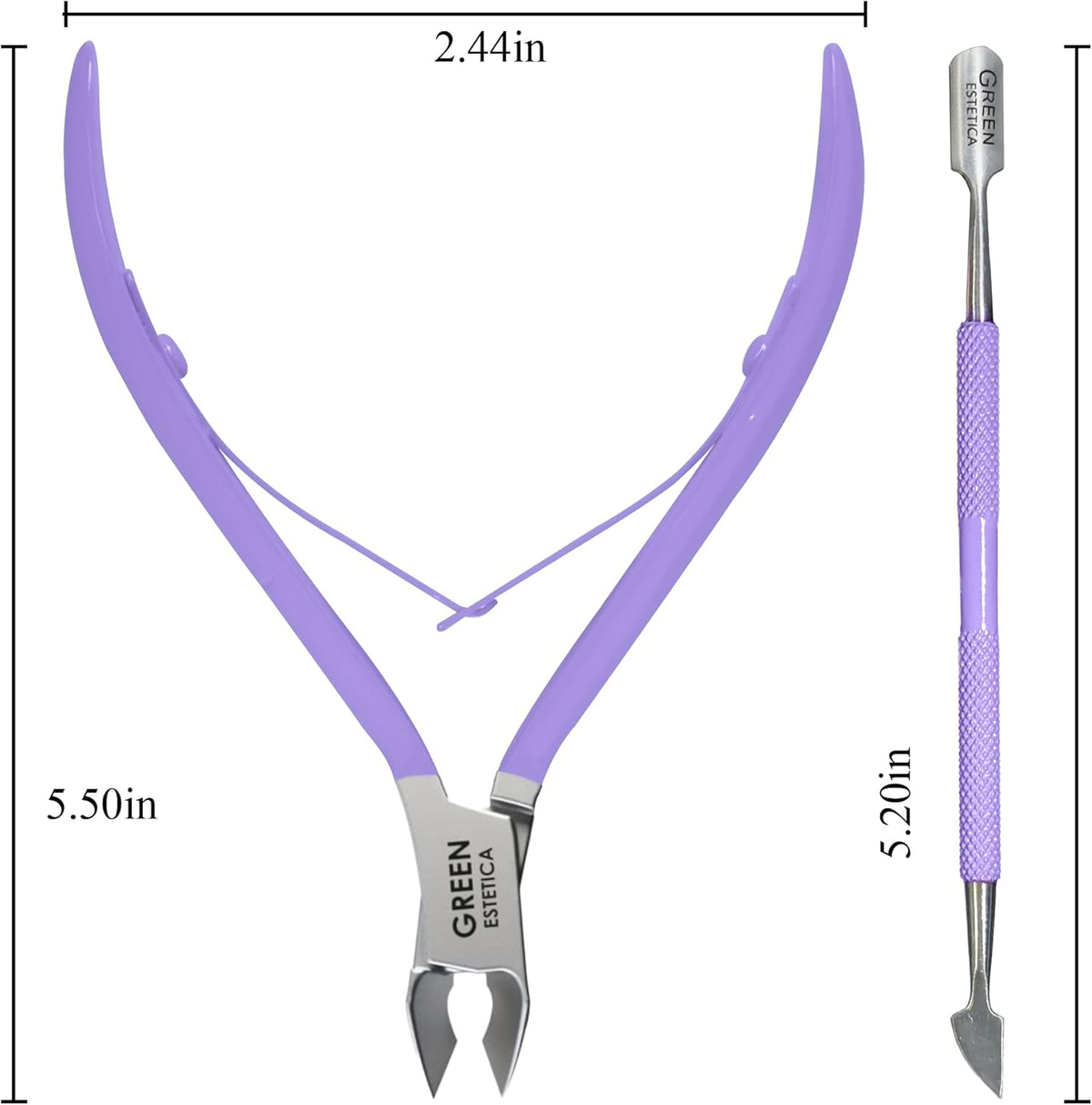 Professional Cuticle Trimmer with Cuticle Pusher Nail Cuticle Remover Nipper Silver Stainless Steel