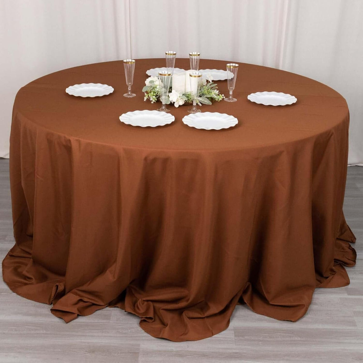 Efavormart Round Tablecloth, 132 Inch Stain & Wrinkle Resistant Washable Table Cloth, Decorative
