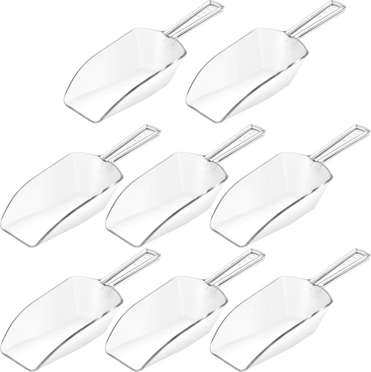 Hestya 8 Pcs Christmas Multi Purpose Clear Plastic Scoops for Candy Buffet Acrylic Kitchen Ice Food