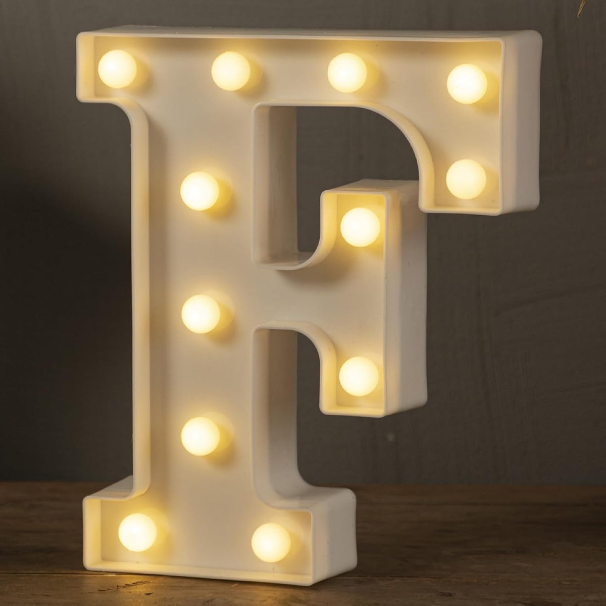 HXWEIYE LED Marquee Letters Lights Sign F, 26 Alphabet Light Up Letter and Number 0-9 Number Warm