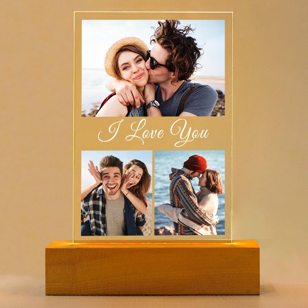 Personalized Anniversary Couple Gifts for Women & Men, Custom Picture Frames with Photo