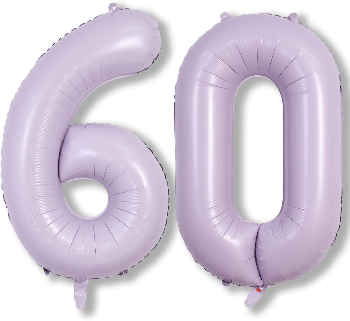 Dusty Purple 60th Birthday Balloons for Women, 40 Inch Light Purple Foil 60 Number Balloons Self
