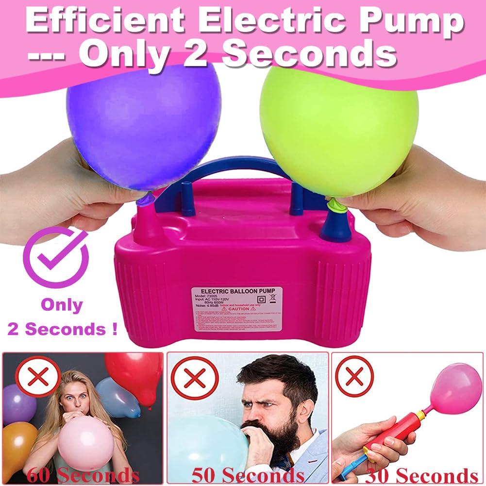 Balloon Arch Kit and Balloon Pump Electric, 10ft Wide Adjustable Balloon Arch Stand With