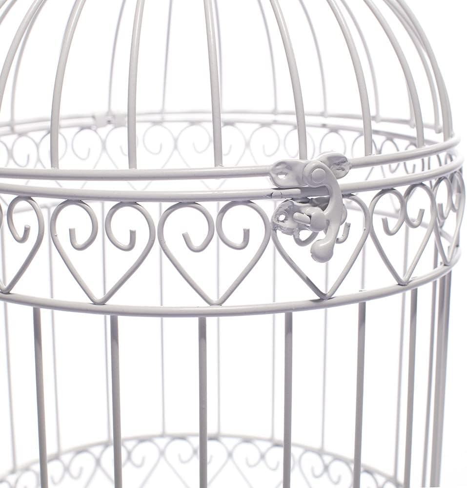 Anderson's Decorative Ivory Wire Birdcage Wedding Centerpiece, Table Décor, Hanging Decorations