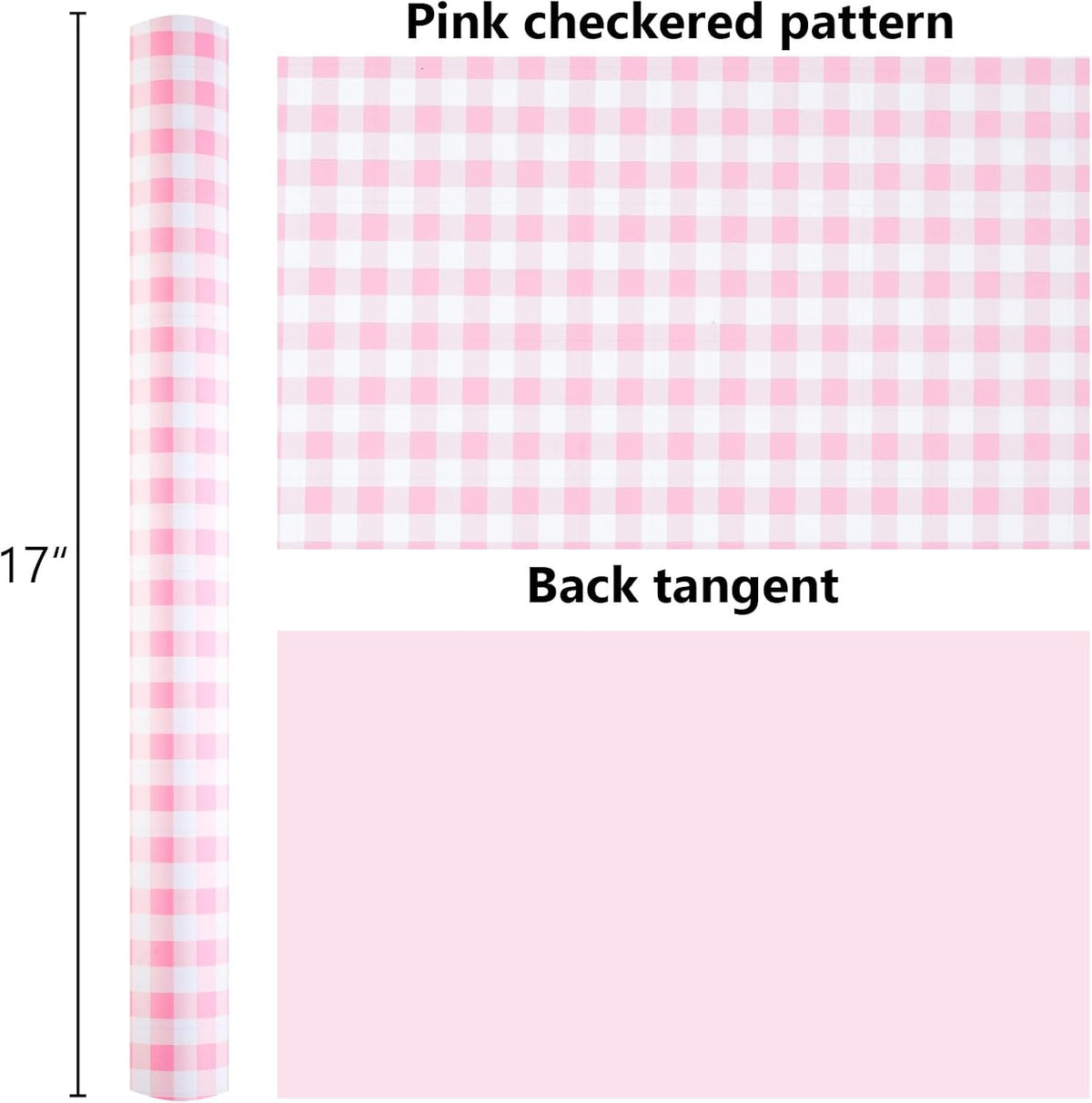 Burymento Pink Checkerboard Wrapping Paper, Gift Wrap for Birthday, Valentines, Mothers day
