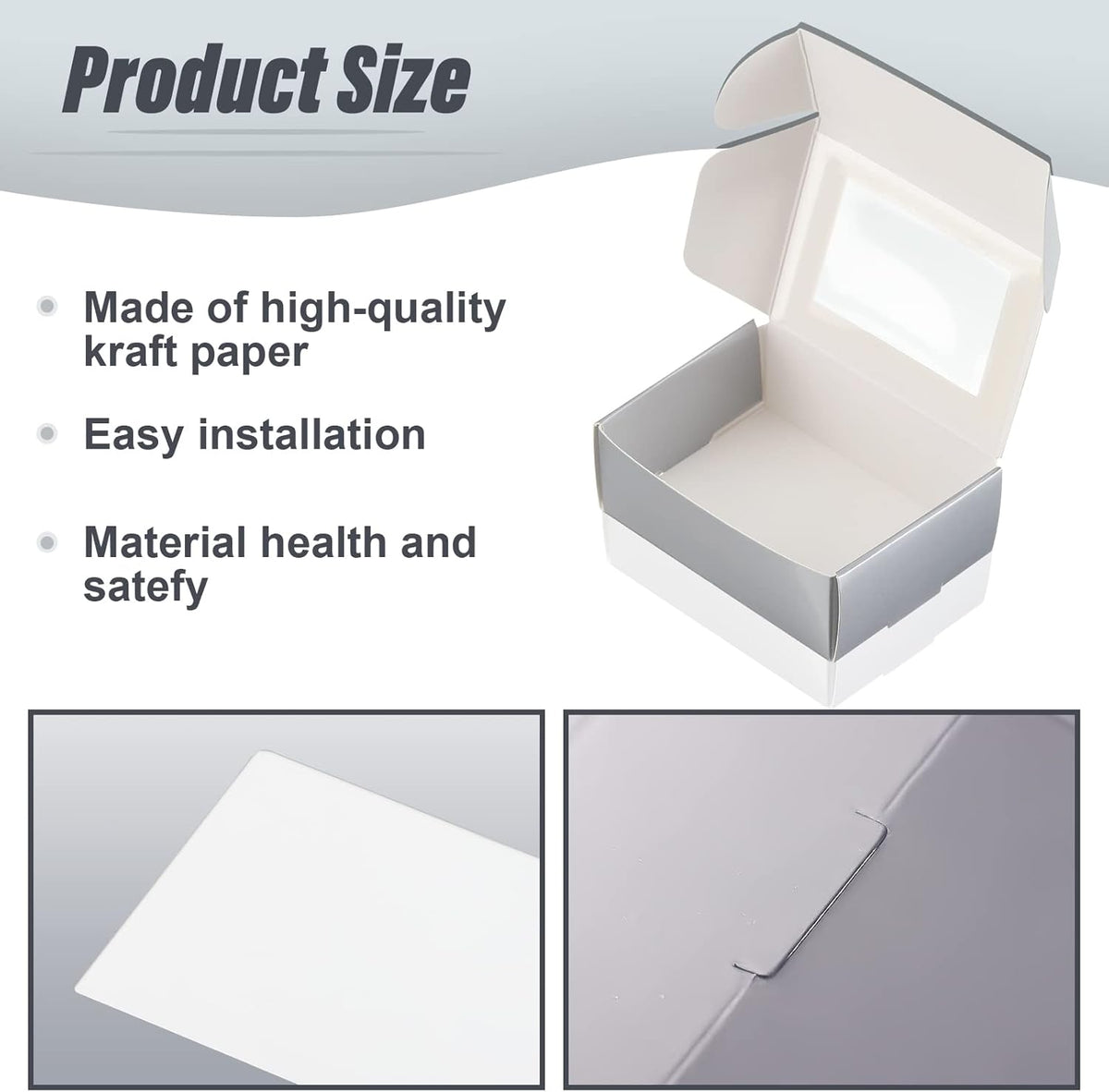 Zonon 30 Pcs Soap Boxes for Homemade Packaging, Mini Kraft Treat Boxes with Window for Bakery Candy
