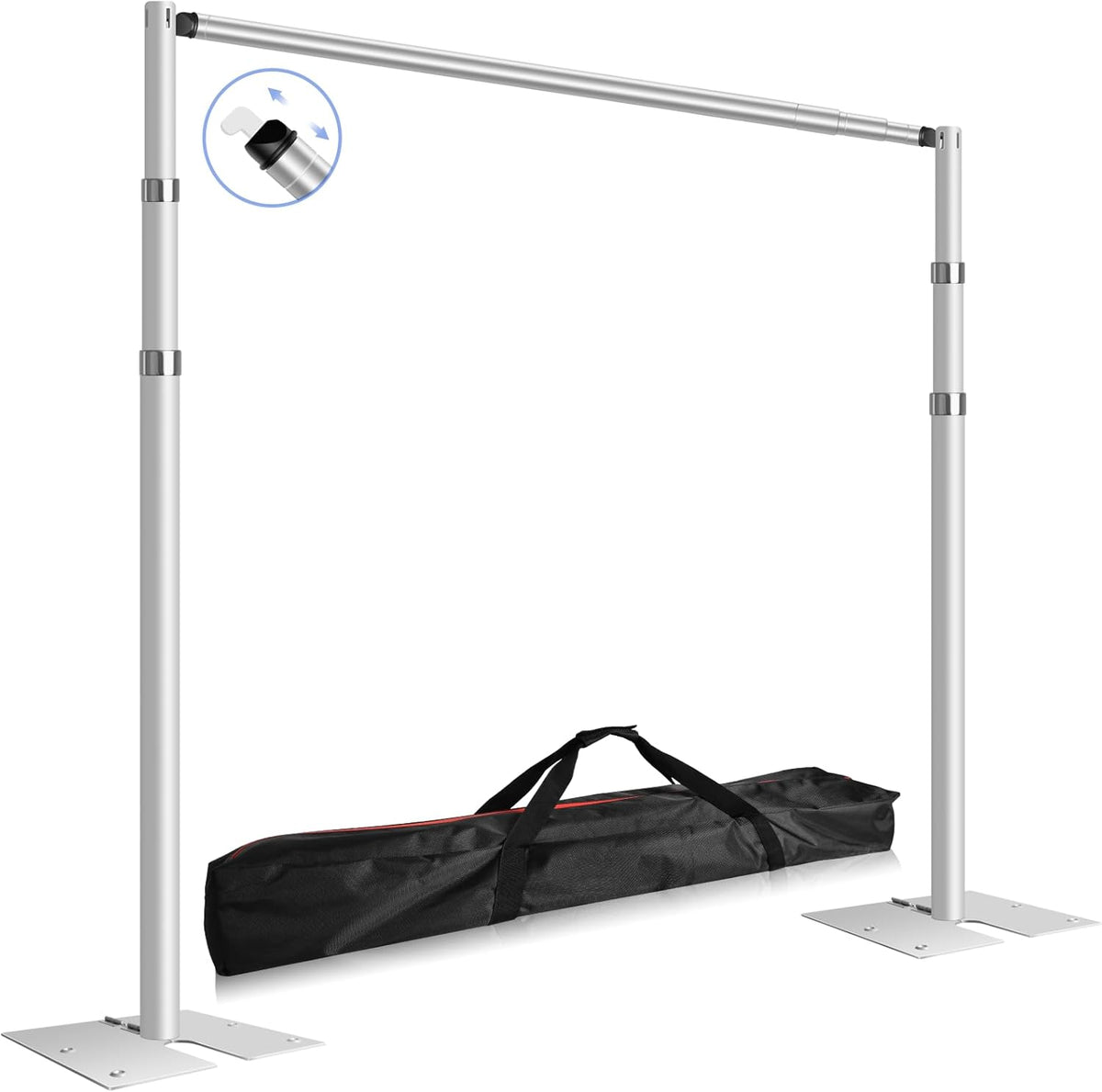 FUDESY Pipe and Drape Stand Kit, 10x10ft Heavy Duty Adjustable Metal Backdrop Frame for