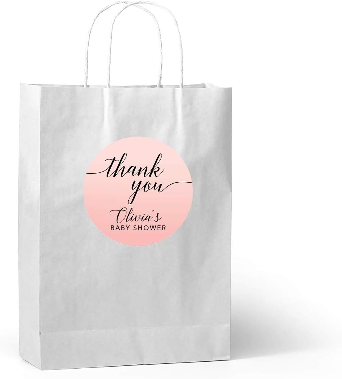 Andaz Press Personalized Blush Pink Rose Elegant Party Collection, Round Circle Label Stickers