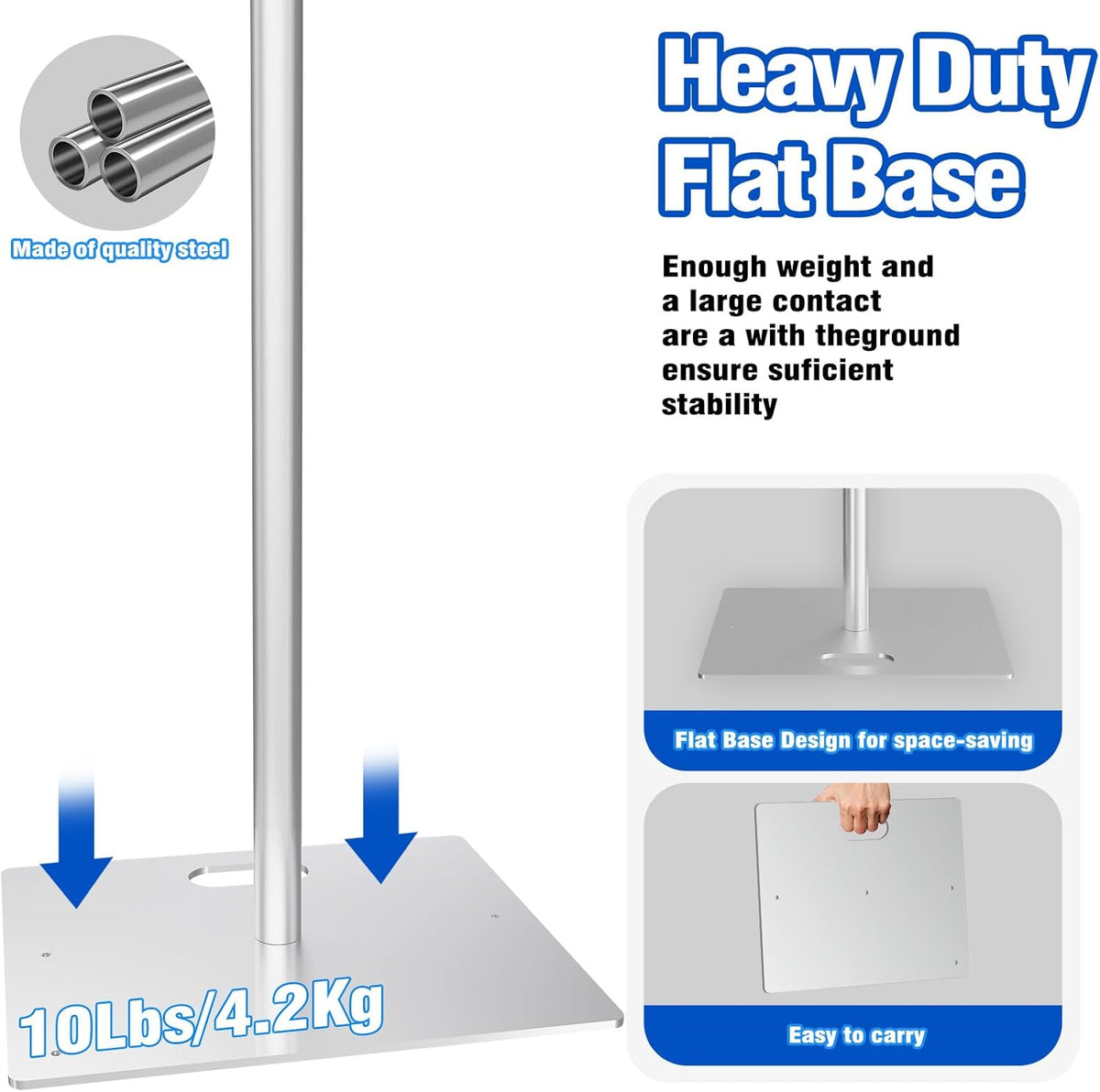 Pipe and Drape Backdrop Stand 8ftx10ft Adjustable Background Support System Heavy Duty Background