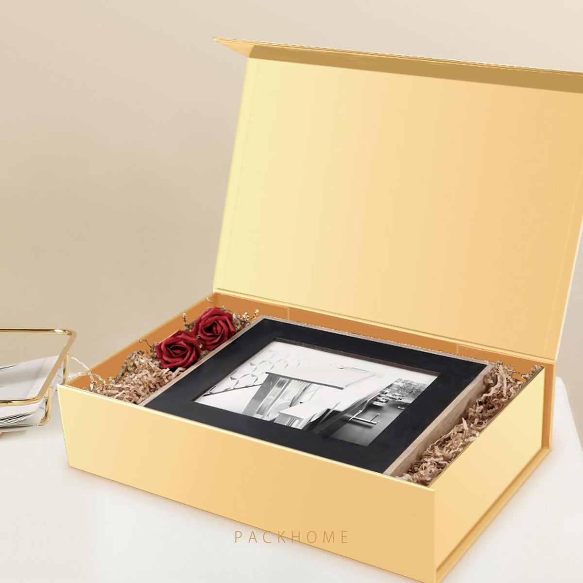 PACKHOME Extra Large Gift Box 17.5x11.3x4.3 Inches, Sturdy Shirt Box with Magnetic Lid for Clothes