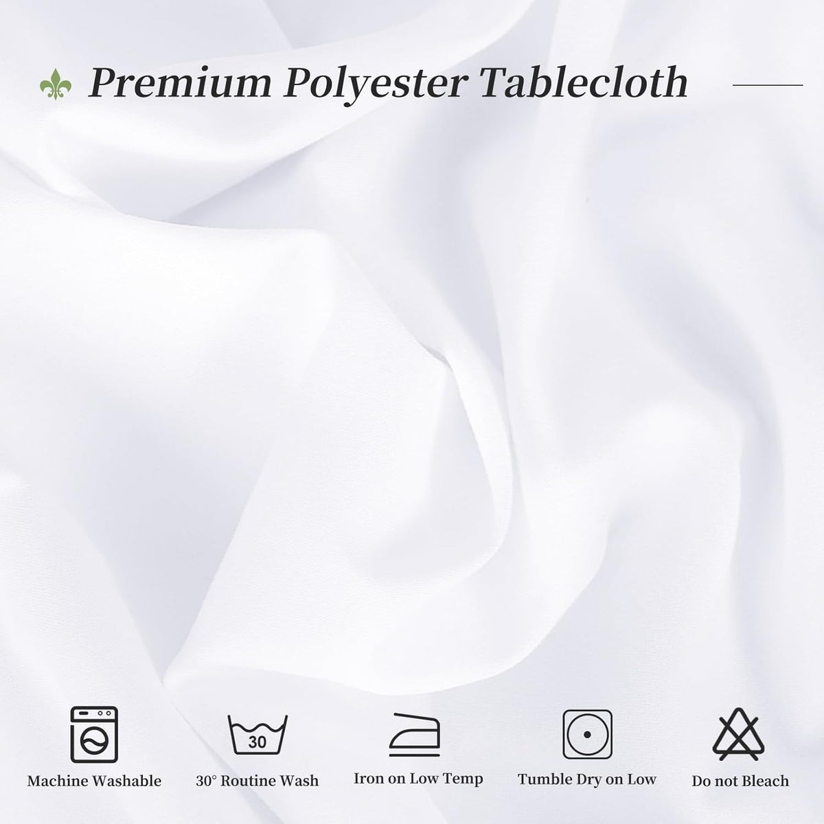 12 Pack Round Tablecloth 90 Inch - White Polyester Tablecloth for Round Table, Premium Stain and
