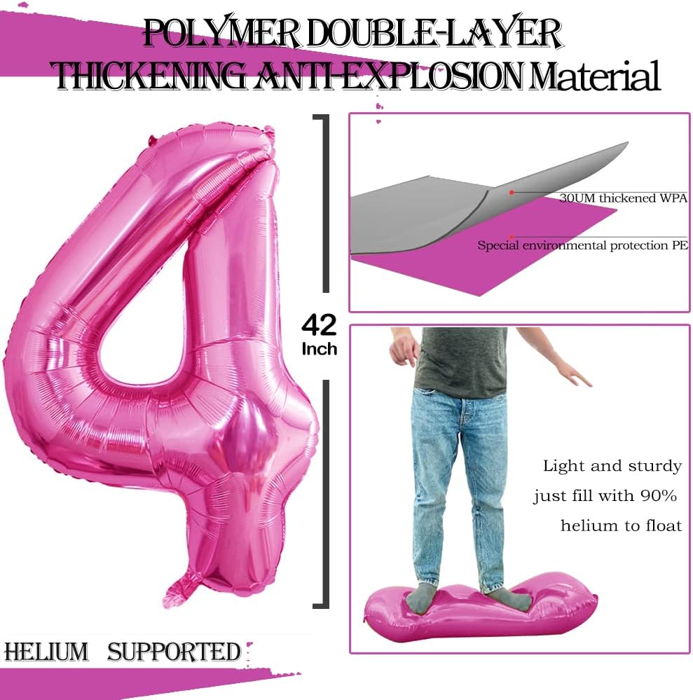 GOER Number 24 Balloons for 24th Birthday Party Decorations,42 Inch Jumbo Foil Helium 42 Balloons
