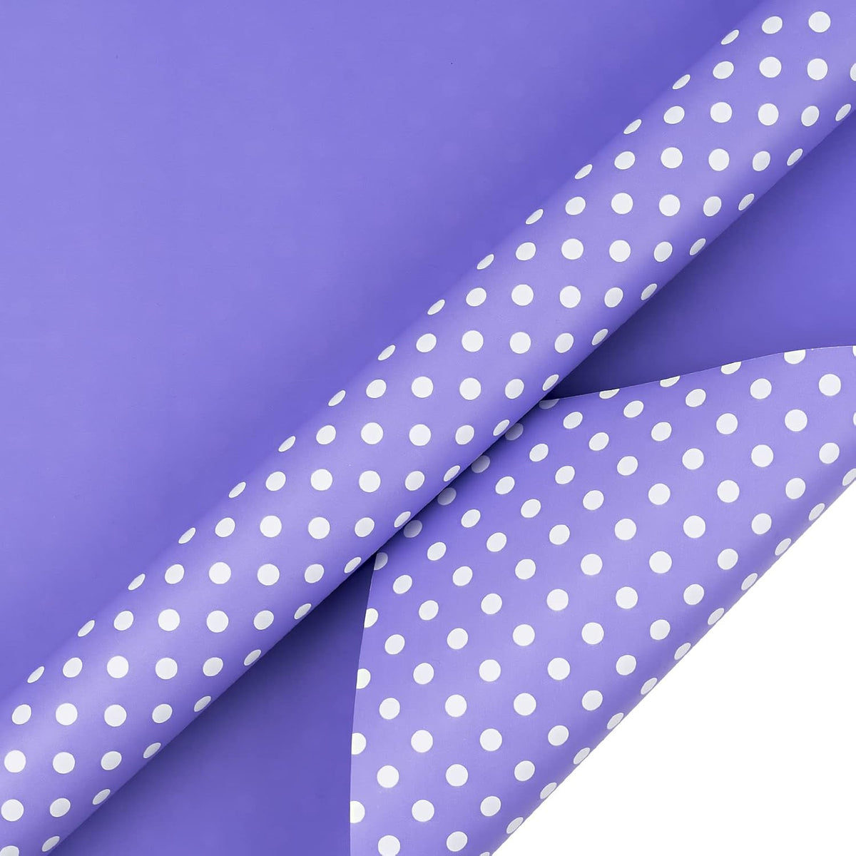 WRAPAHOLIC Reversible Wrapping Paper - Mini Roll - 17 Inch X 33 Feet - Light Purple and Polka Dot