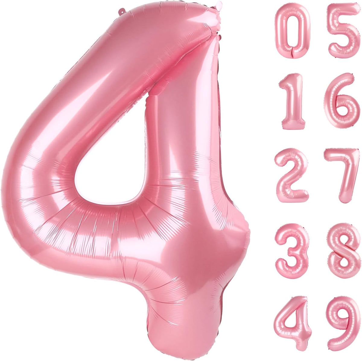 40 Inch Pearlescent Pink Large Number 4 Birthday Balloon, Giant Number Four 14 24 34 40 44