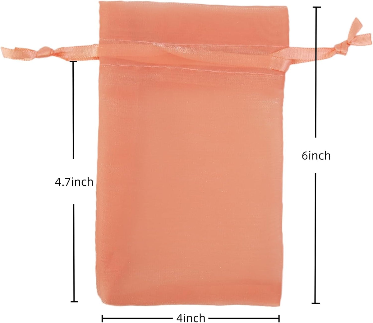 QIANF 20 Pcs Orange Small Organza Bags 4X6 inch for Wedding Favors with Drawstring, Mini Mesh Gift