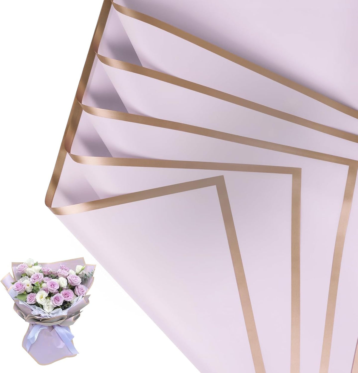 NESCCI 20 Sheet Flower Wrapping Paper - Waterproof Floral Bouquet Wrapping Paper, Florist Supplies