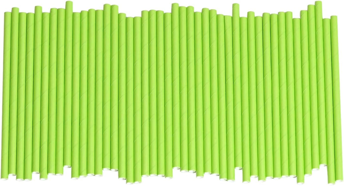 5.75 Inch Biodegradable Green Straws - Short Paper Cocktail Straws for Drinking Party Bar