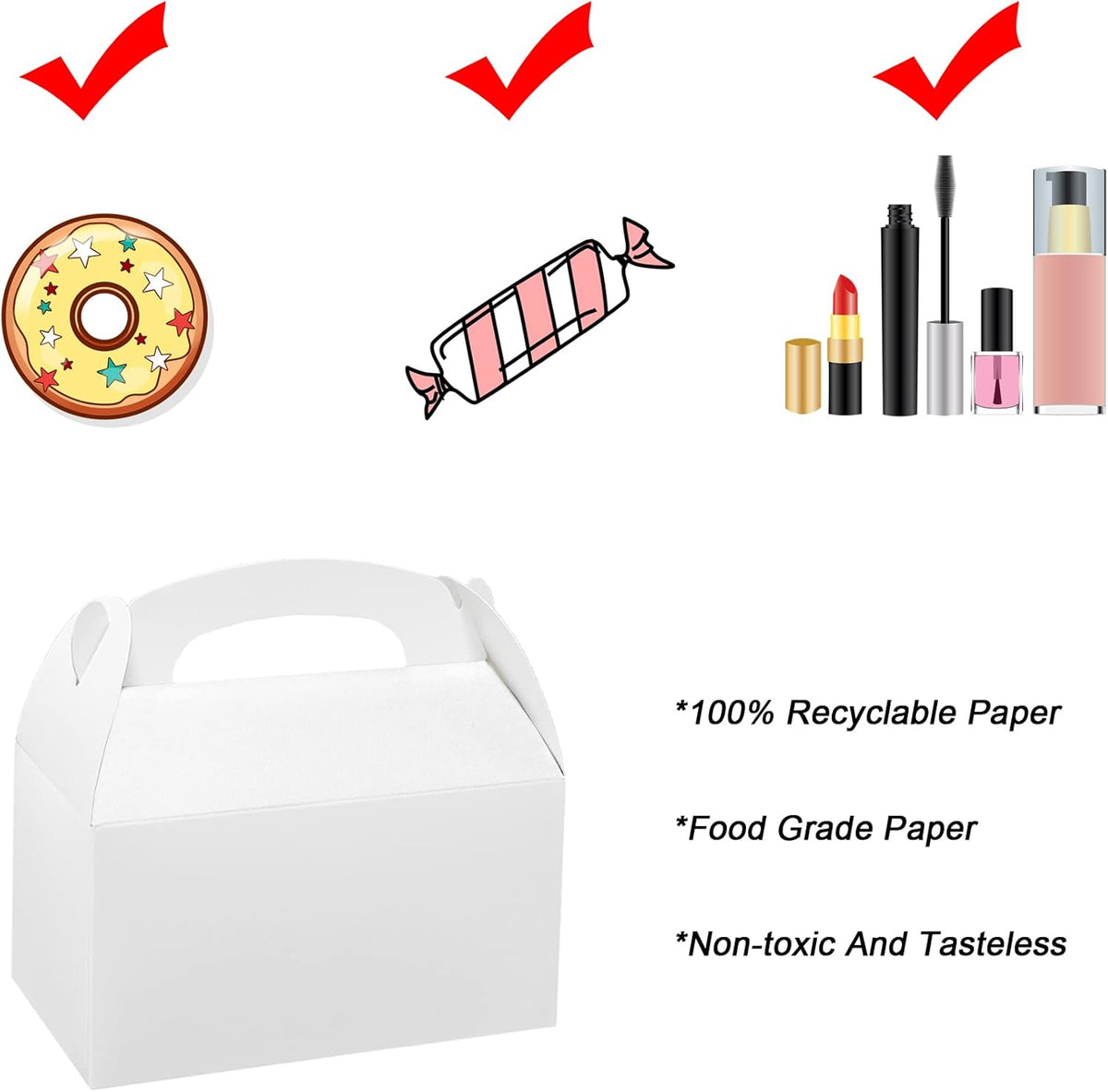 Xxcxpark 24 PCS White Gift Boxes 6.2x3.5x3.5 inches, Party Favor Kraft Paper Gift Packaging Box