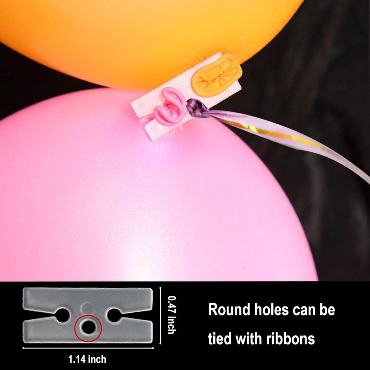 200pcs Plastic Balloon Clips Ties for Sealing H Shape Bulk Balloon Ties Clips Tool for Birthday