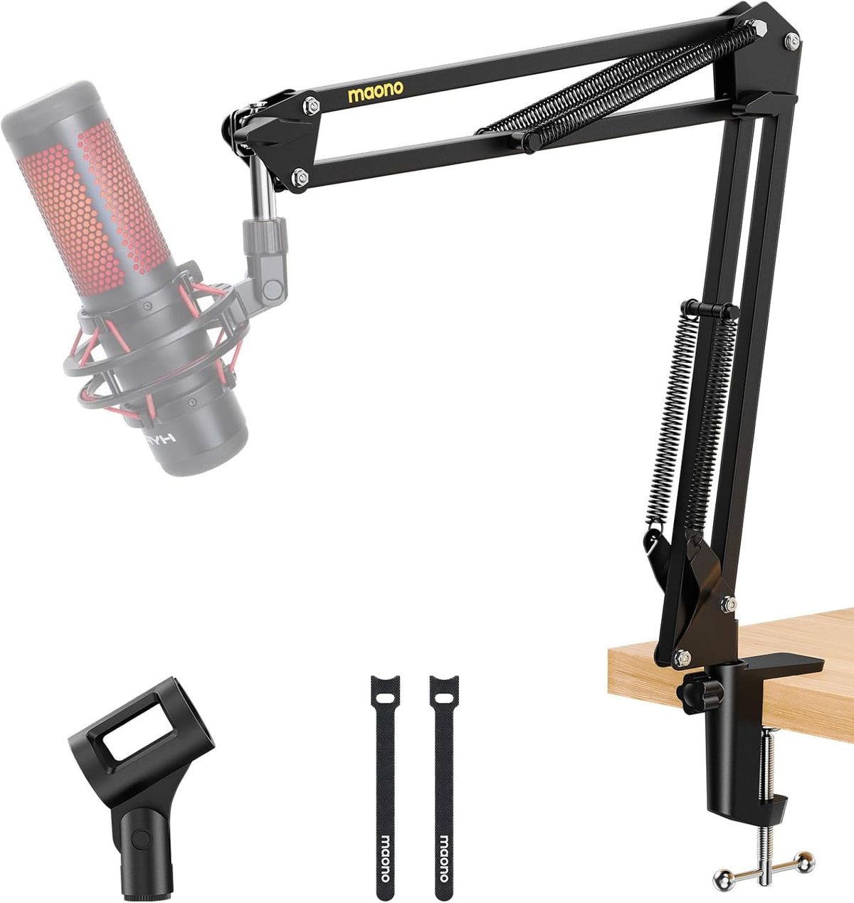 MAONO Boom Arm Microphone Stand: Adjustable Metal Suspension Mic Boom Arm for Podcast Gaming