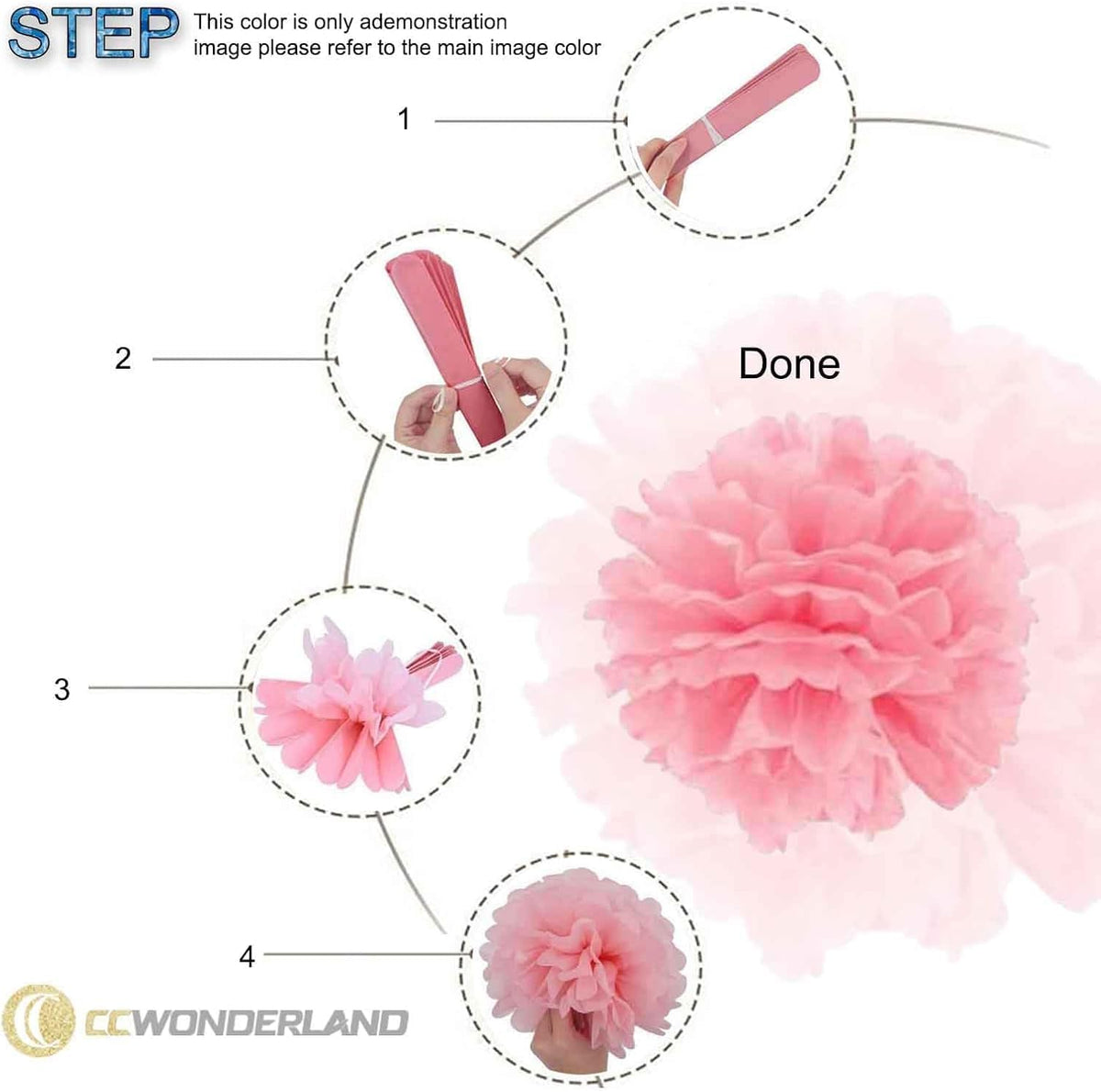 Pink and Blue Paper Pom Poms,Party Tissue Paper Flowers Balls for Baby Shower,Boy or Girl Gender