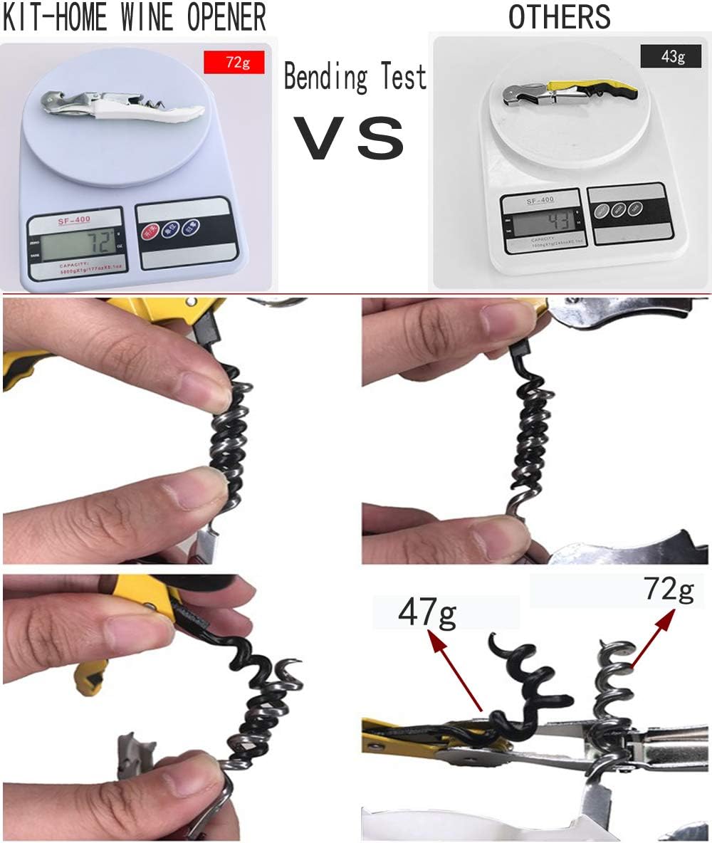 Professional Waiter Corkscrew Wine Openers Set, Heavy Duty Stainless Steel Hinges Wine Key for